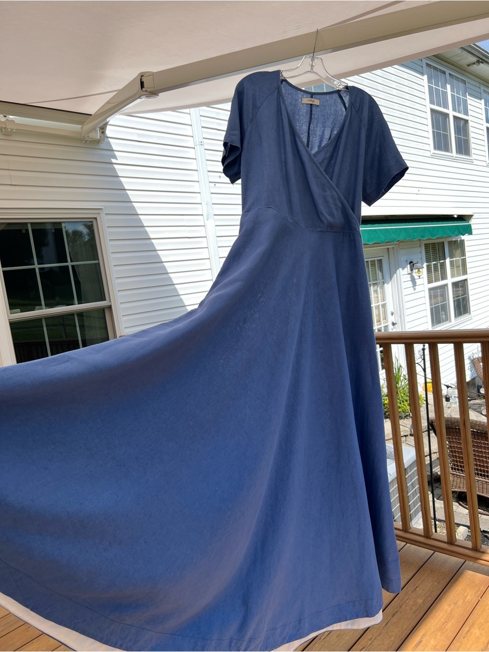 Viseart Blue Wrap-Style Maxi Dress